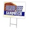 Signmission Corned Beef Sandwich Yard & Stake outdoor plastic coroplast window, C-2436-DS-Corned Beef Sandwich C-2436-DS-Corned Beef Sandwich - alternate 1
